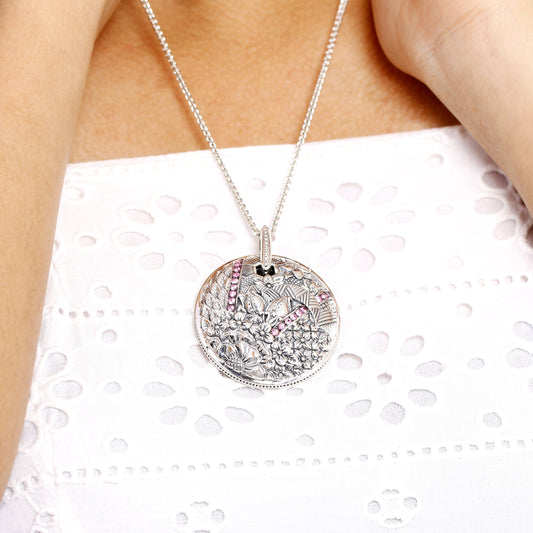 Kyoto Pink Sapphire 0.65ct Pendant in Sterling Silver