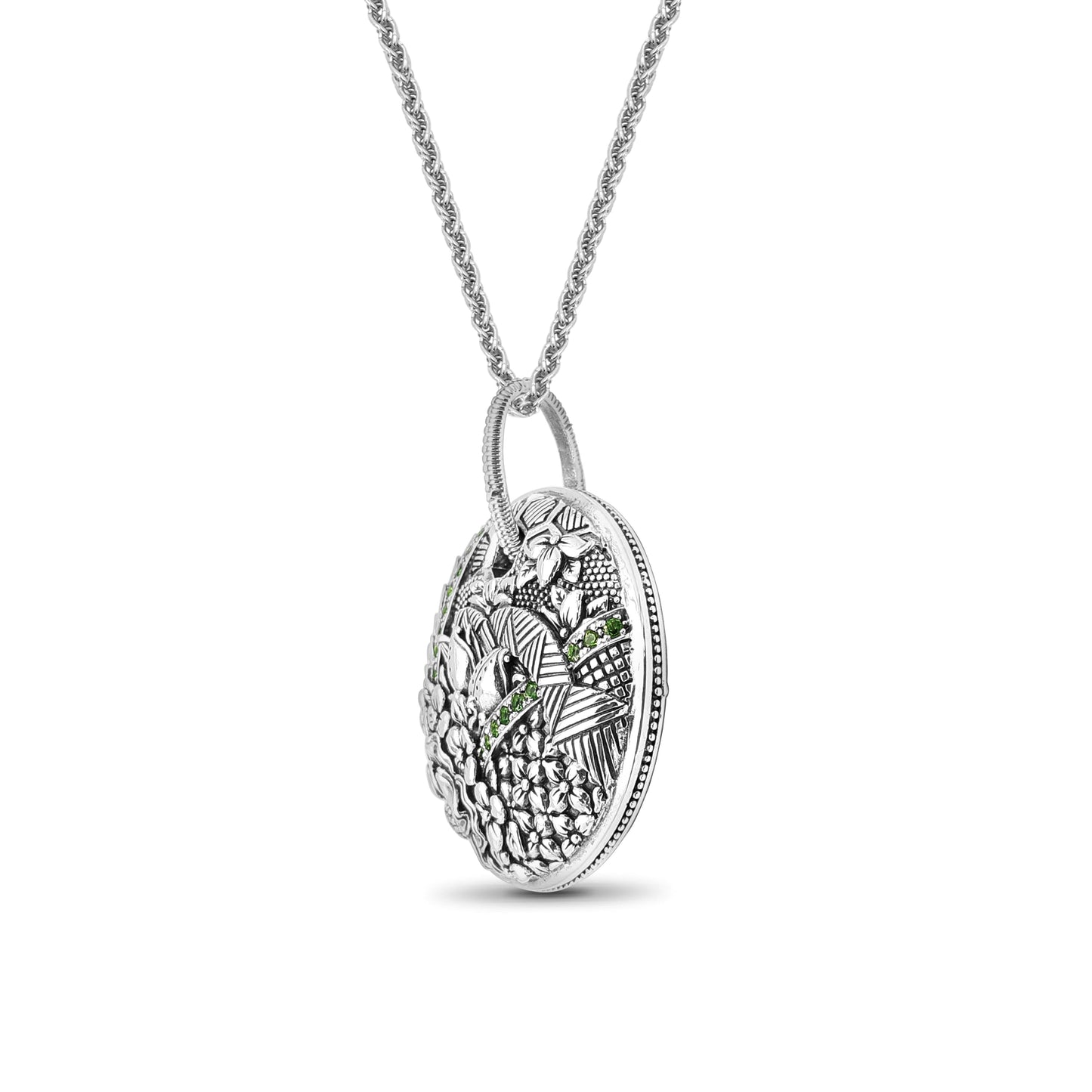 Kyoto Tsavorite 0.75ct Pendant Large in Sterling Silver