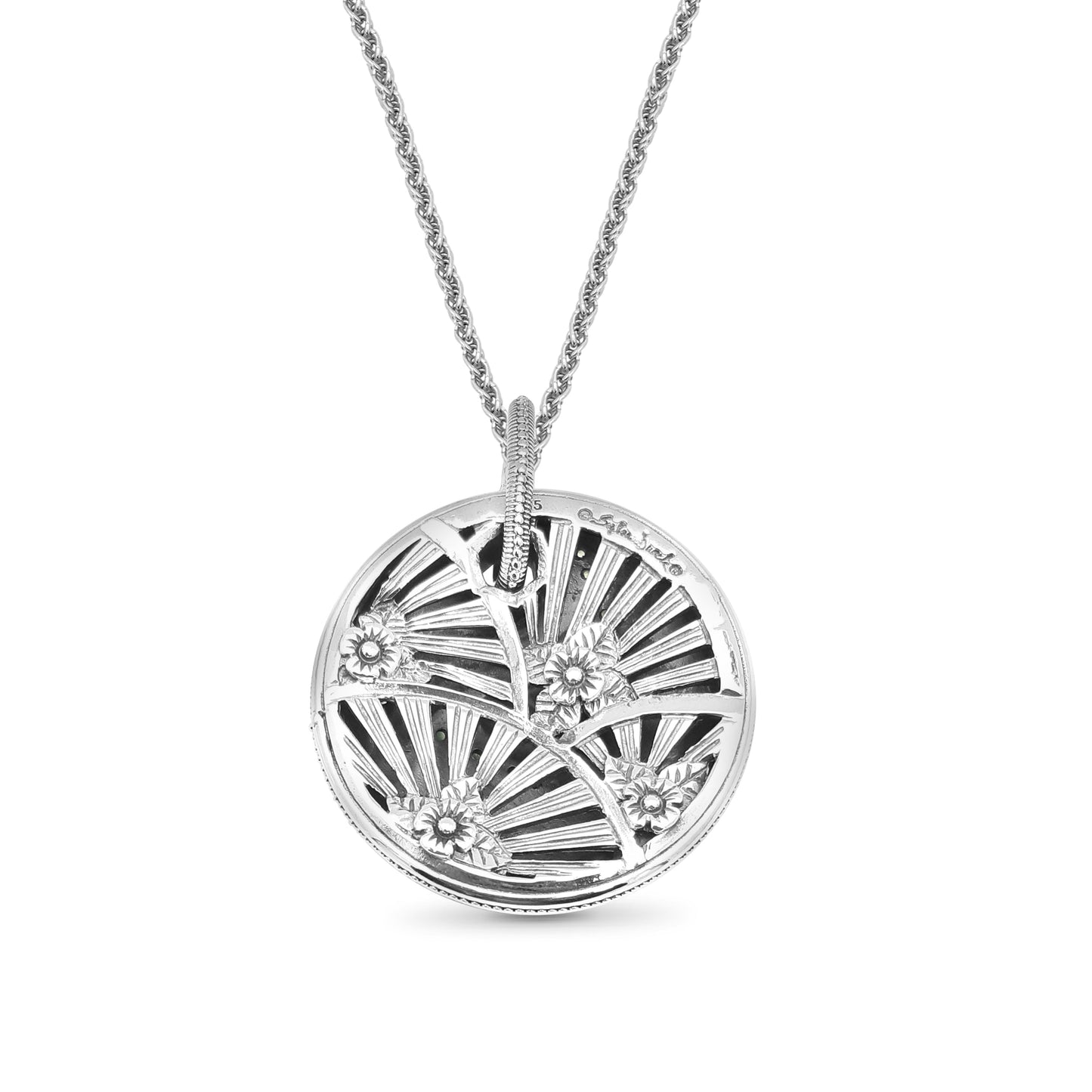 Kyoto Tsavorite 0.75ct Pendant Large in Sterling Silver