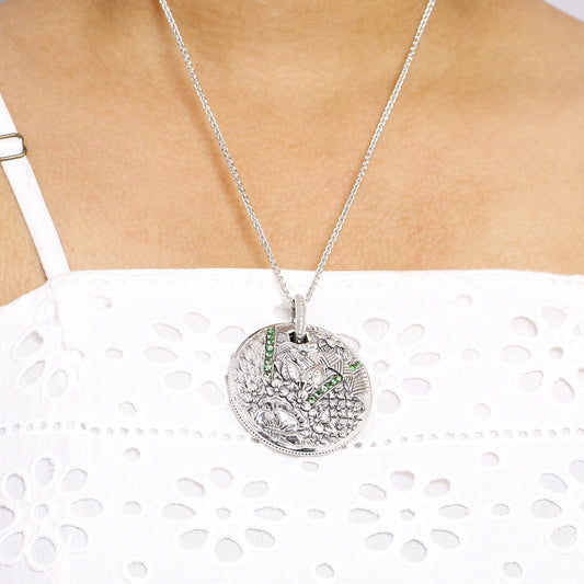 Kyoto Tsavorite 0.75ct Pendant Large in Sterling Silver