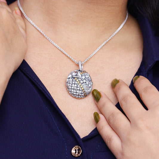 Kyoto Orange Sapphire 0.55ct Pendant in Sterling Silver