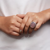 Garden of Stephen Pink Chalcedony Smooth Dome Ring in Sterling Silver