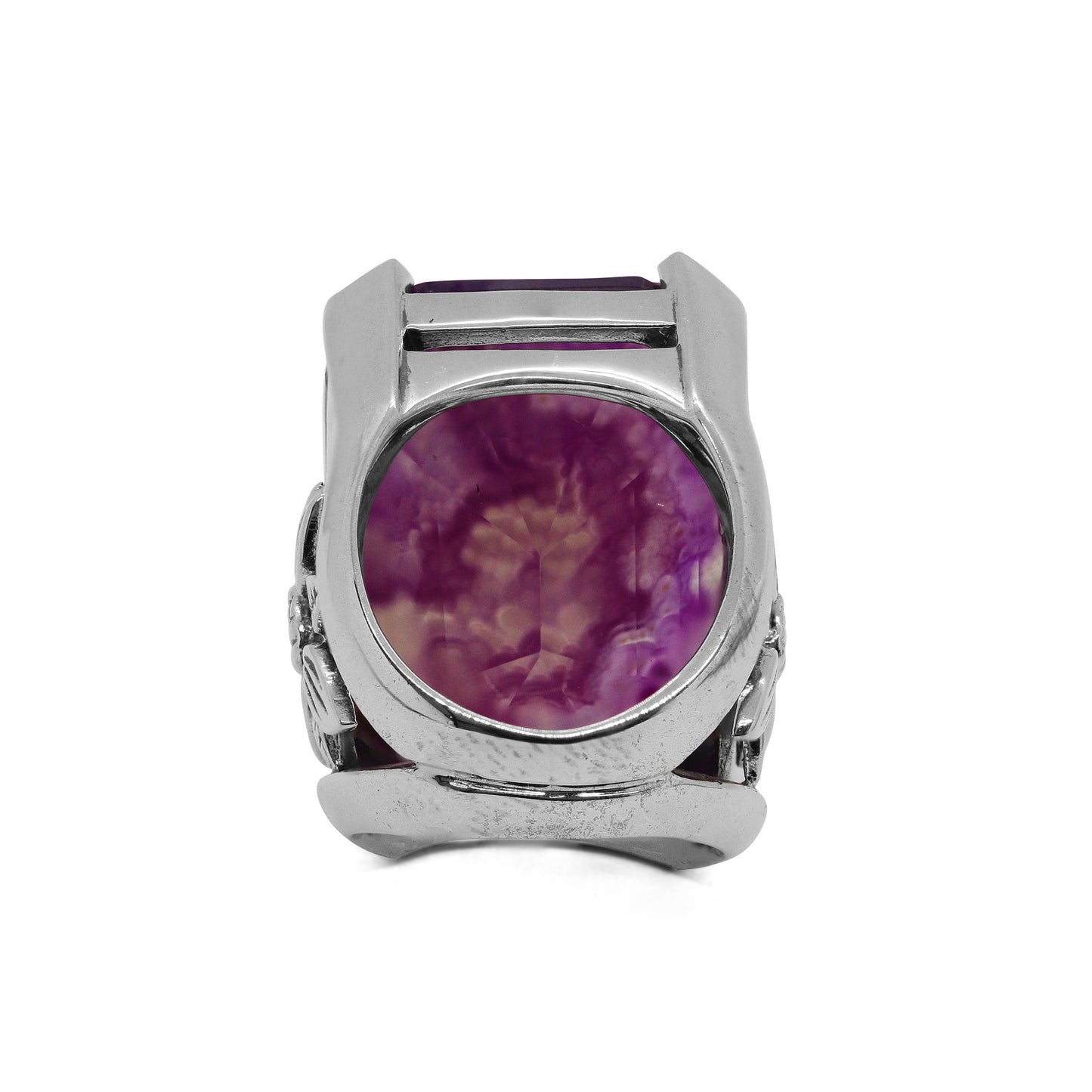 Garden of Stephen Natural Quartz Purple Agate Ring in Sterling Silver