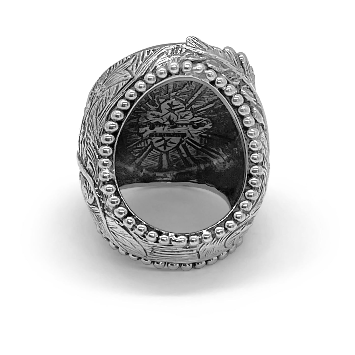 Garden of Stephen White Opal Mosaic Triplet Smooth Ring in Sterling Silver