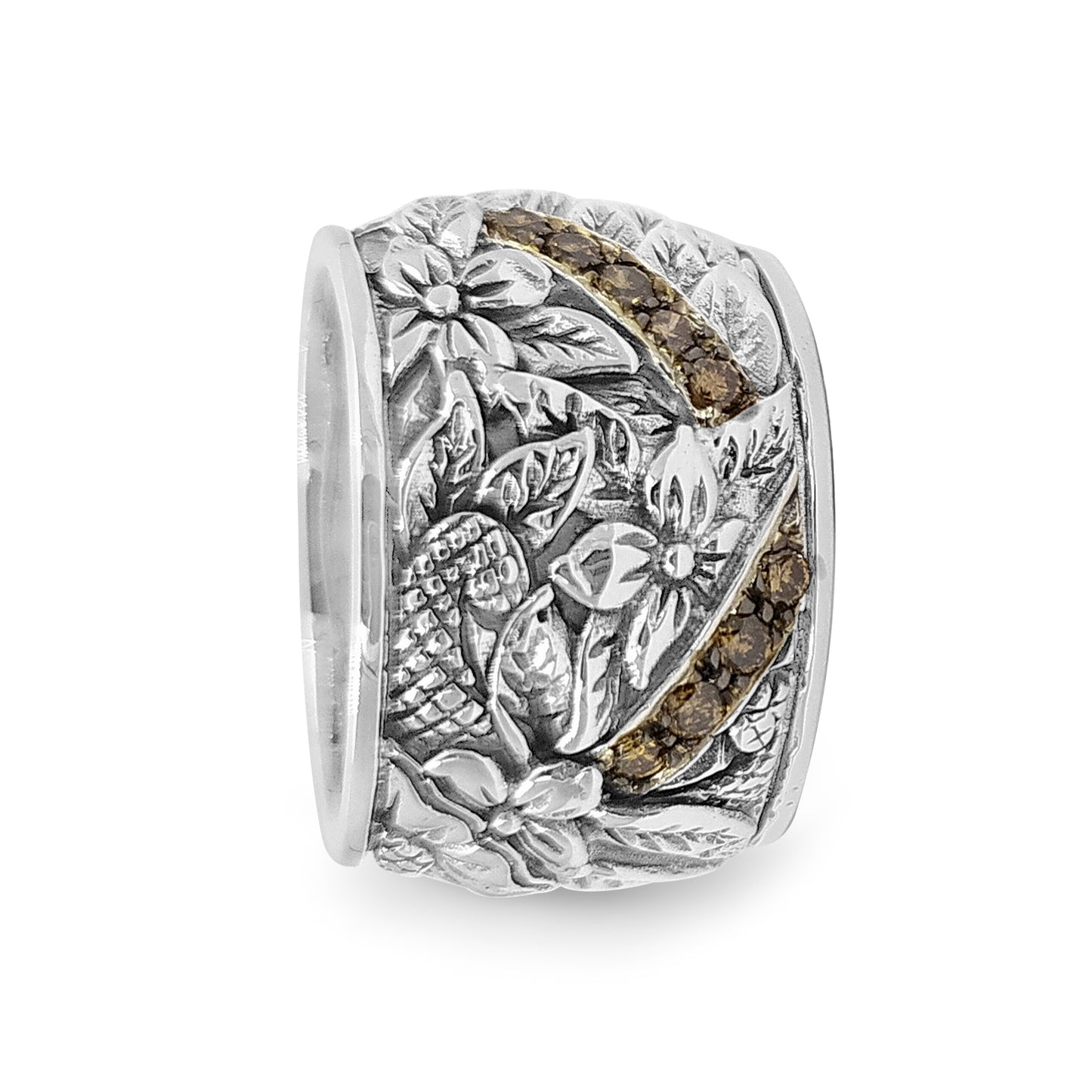 Kyoto Champagne Diamond 0.40ct Ring in Sterling Silver