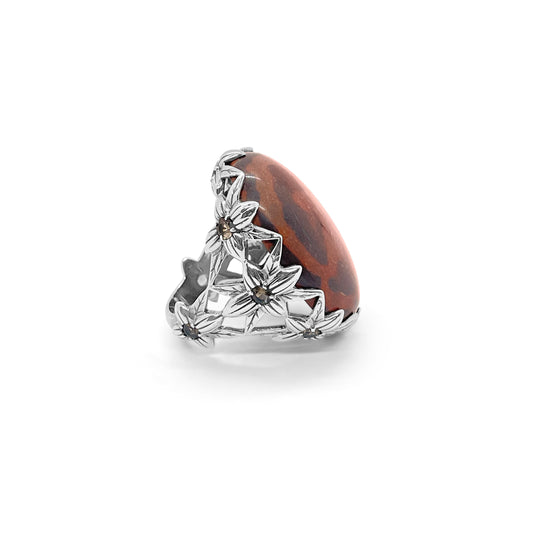 Garden of Stephen Jasper and Smoky Quartz Ring in Sterling Silver