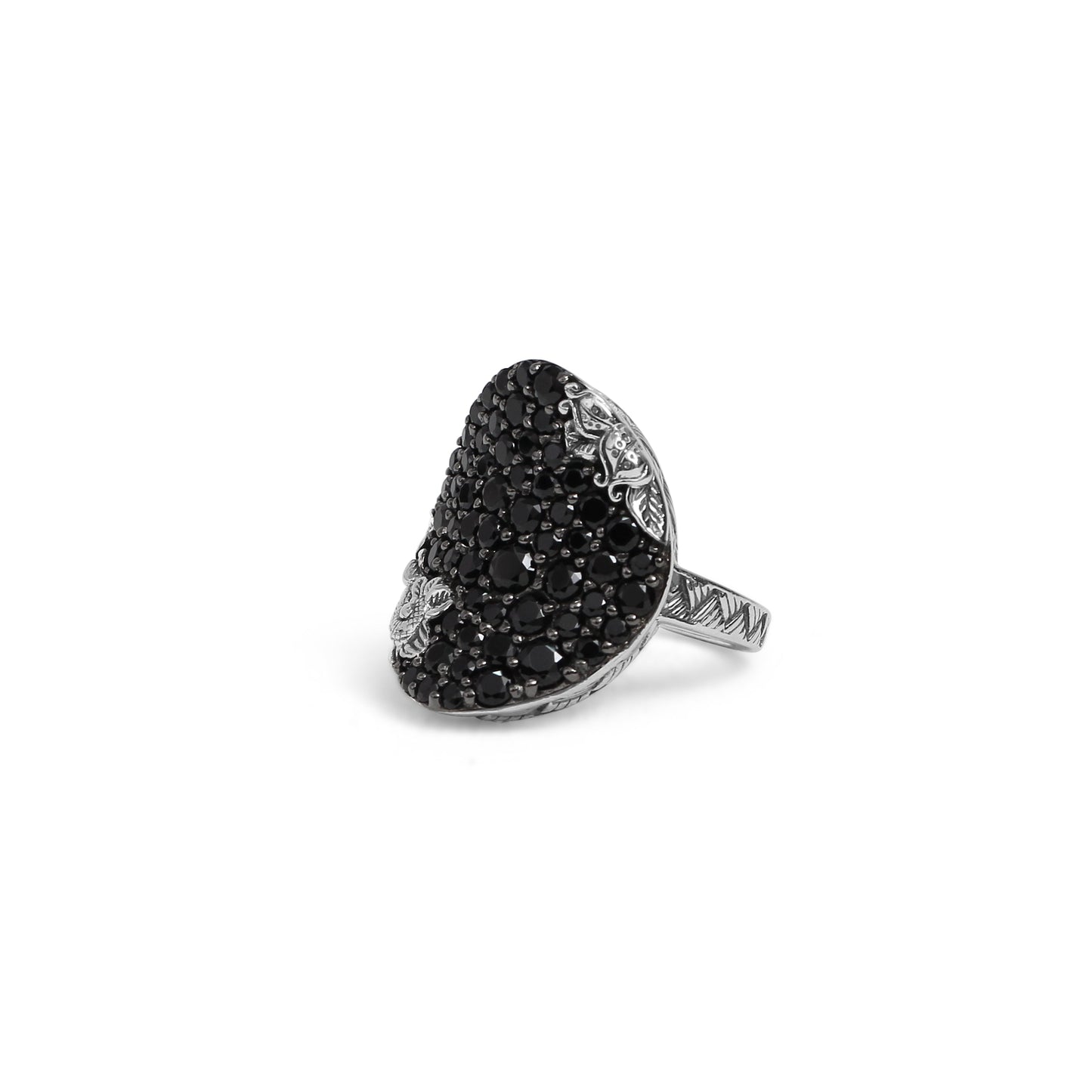 Garden of Stephen Black Spinel Pave Ring in Sterling Silver