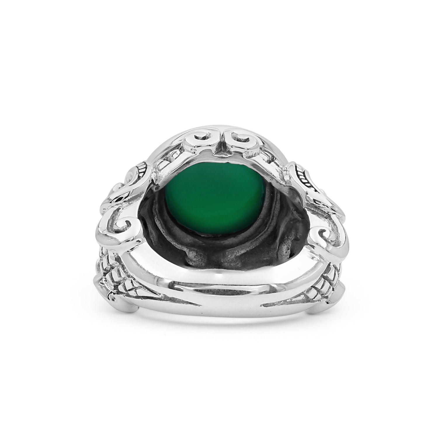 Garden of Stephen 7.72ct Green Onyx Ring in Sterling Silver