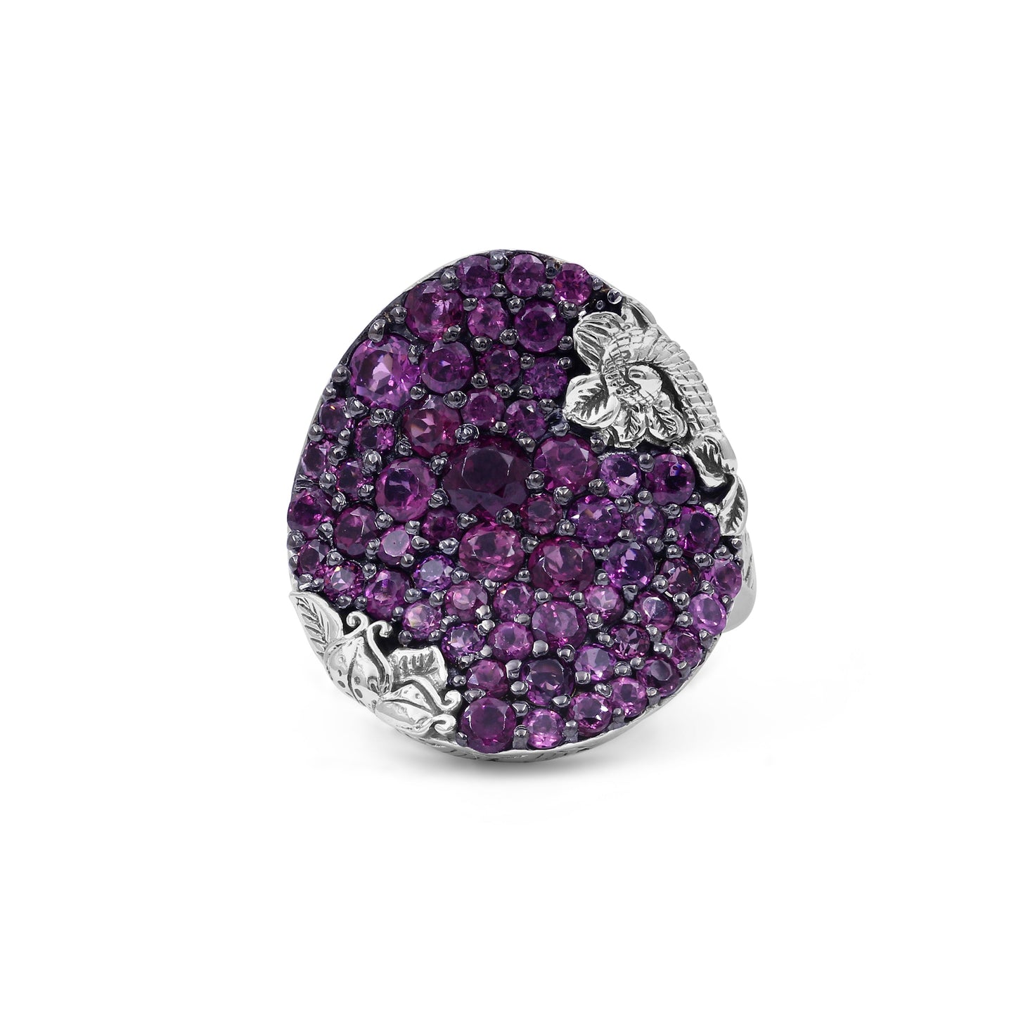 Garden of Stephen Rhodolite Garnet Pave Ring in Sterling Silver