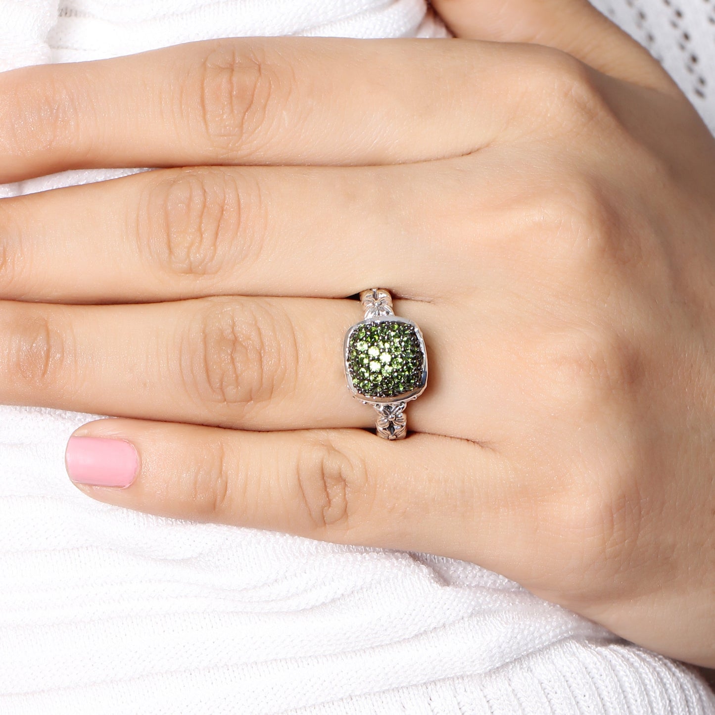 Garden of Stephen Chrome Diopside Ring in Sterling Silver