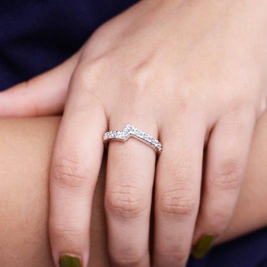 Kyoto Engraved Band Ring in Sterling Silver