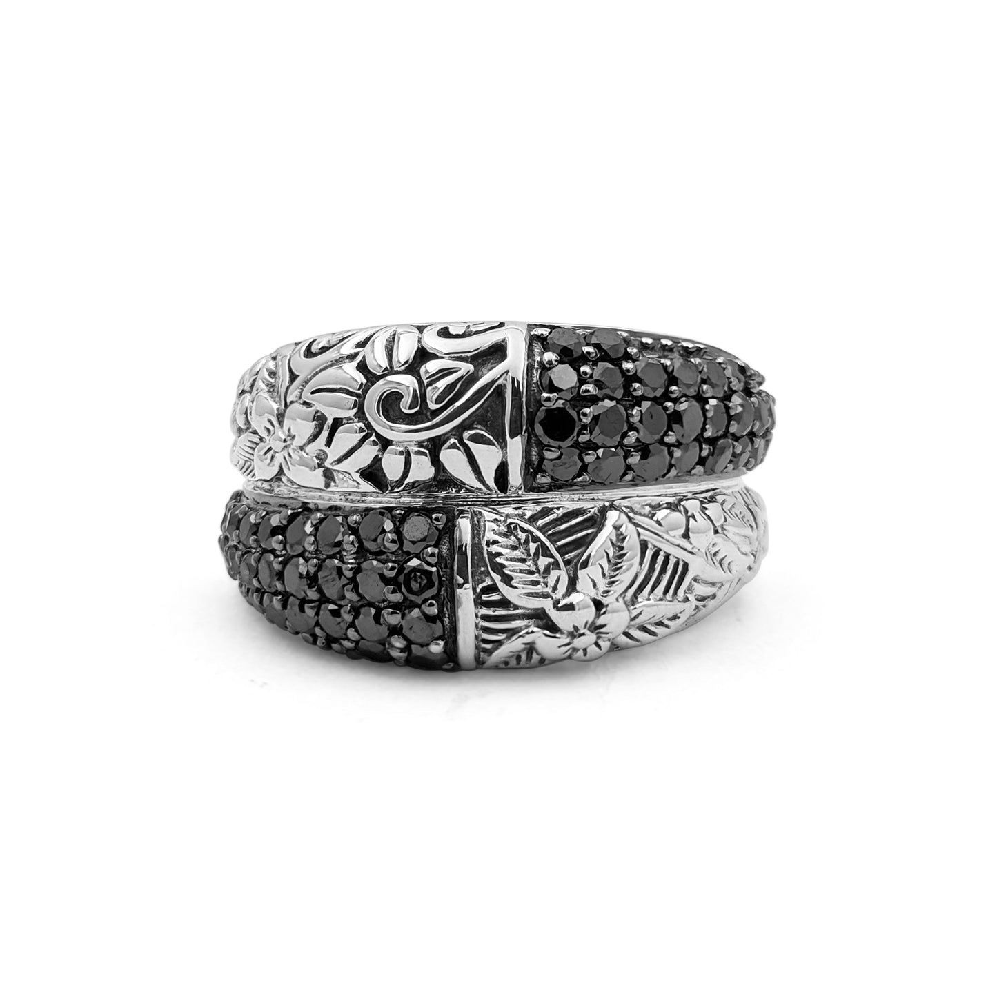 Kyoto Black Diamond 1.00ct Ring in Sterling Silver