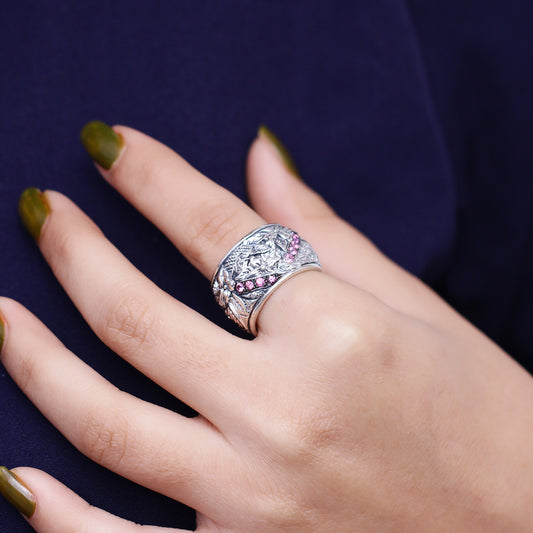 Kyoto Pink Sapphire 0.40ct Ring in Sterling Silver