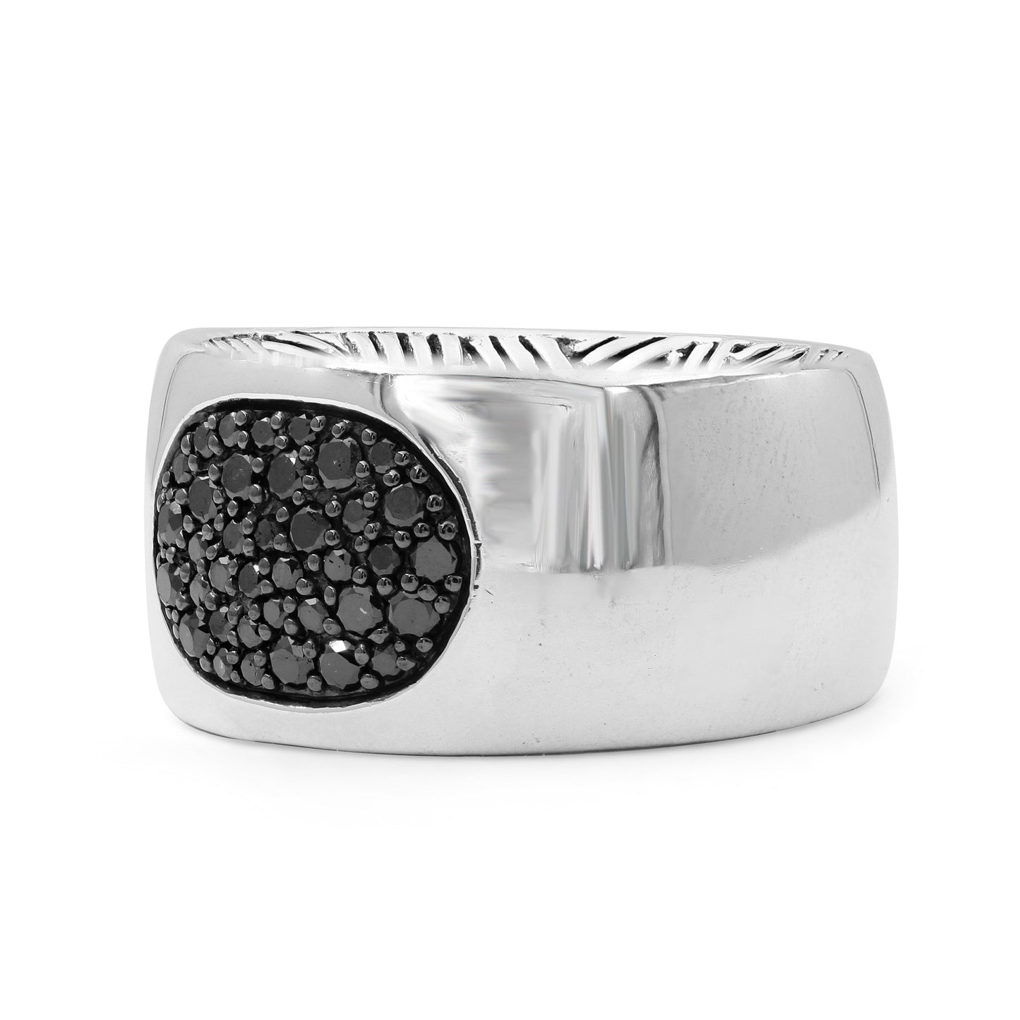Kyoto Black Diamond 0.75ct Dome Ring in Sterling Silver