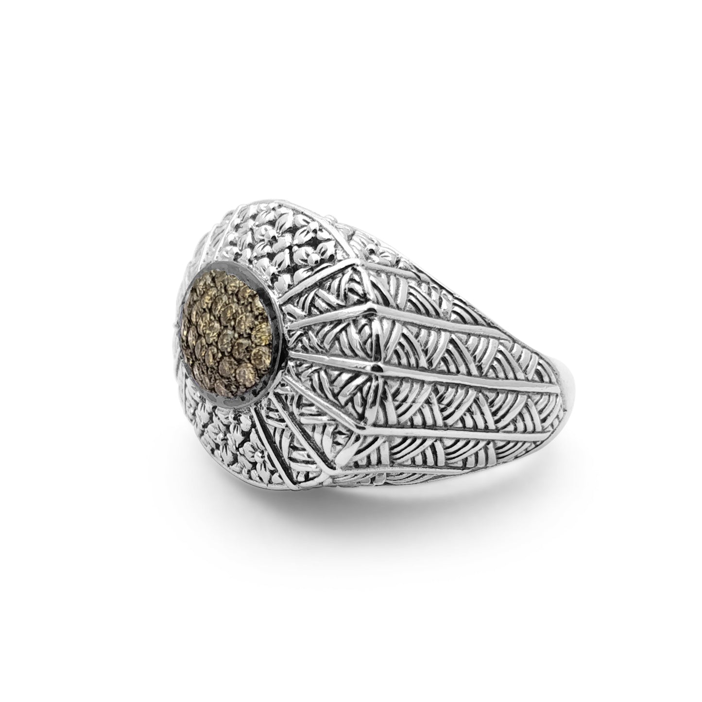 Kyoto 0.60ct Yellow Diamond Ring in Sterling Silver