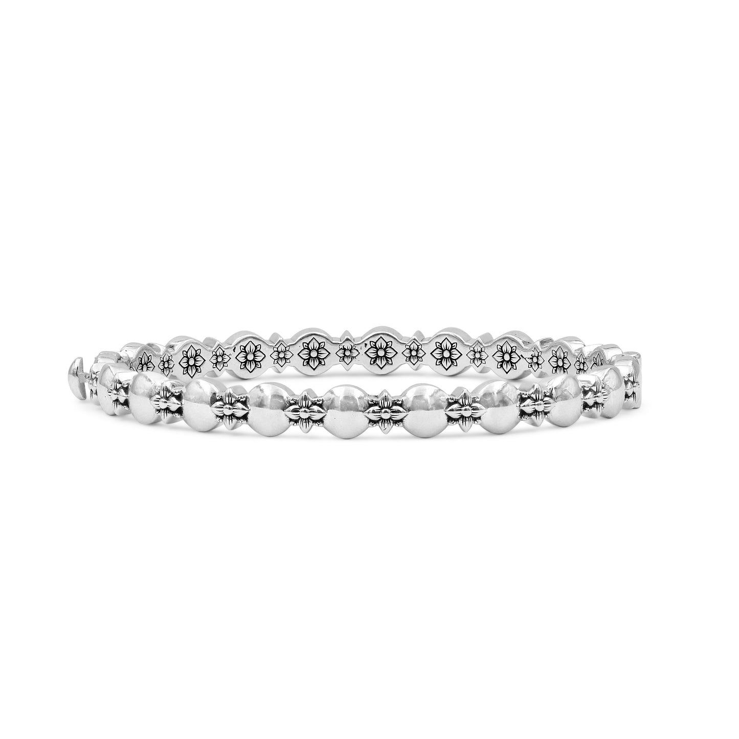 Garden Of Stephen 0.79ct White Diamond Bangle in Sterling Silver with 18K Gold