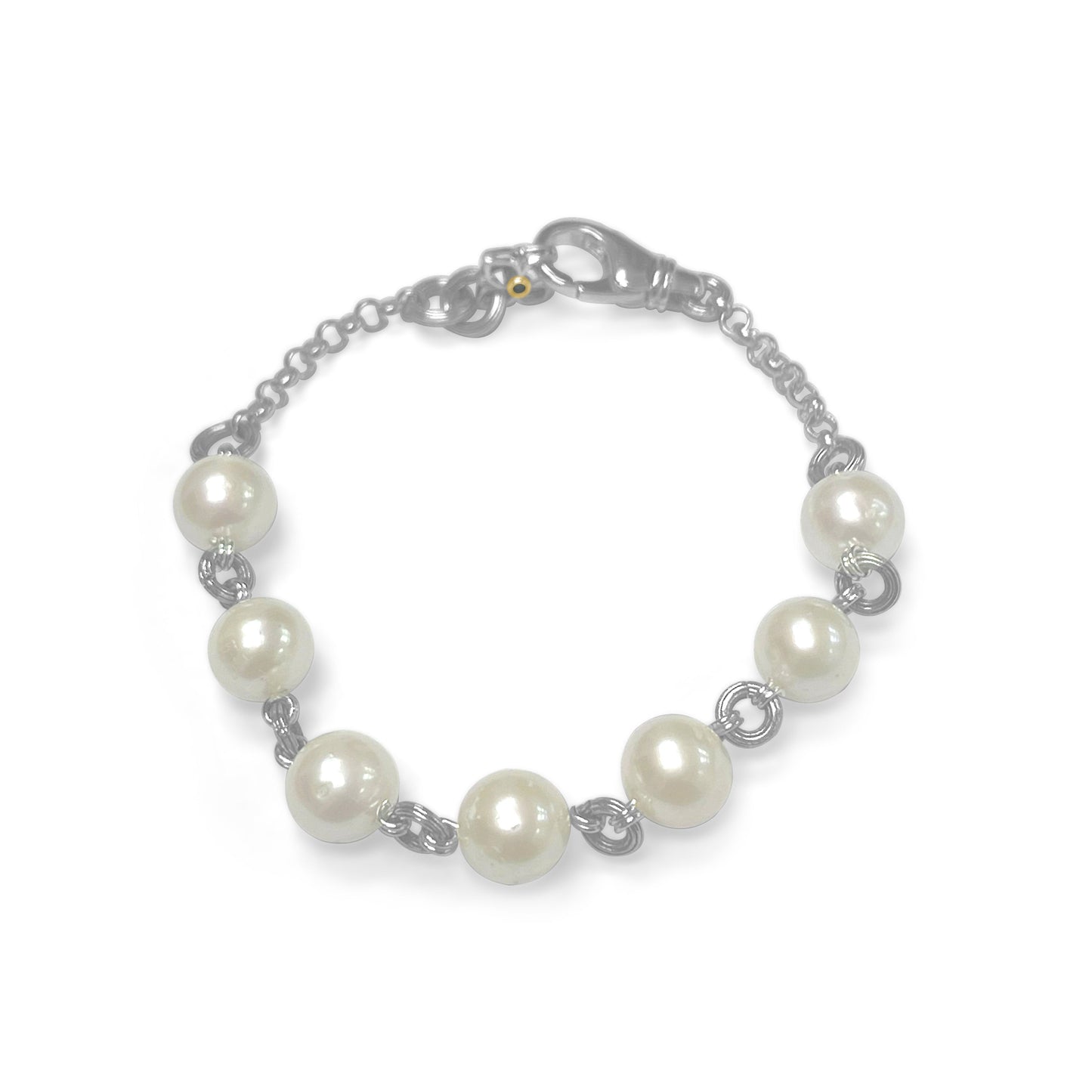 Pearlicious White Pearl Bracelet in Sterling Silver