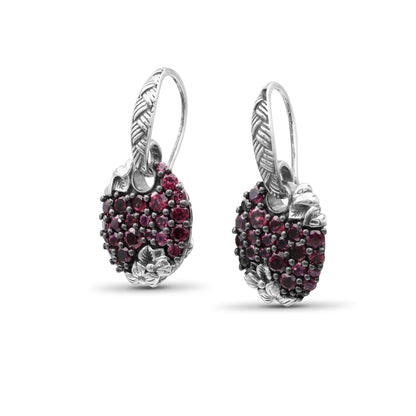 Garden of Stephen Rhodolite Garnet Pave Earring in Sterling Silver