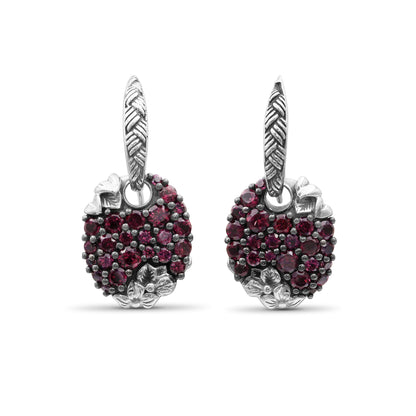 Garden of Stephen Rhodolite Garnet Pave Earring in Sterling Silver