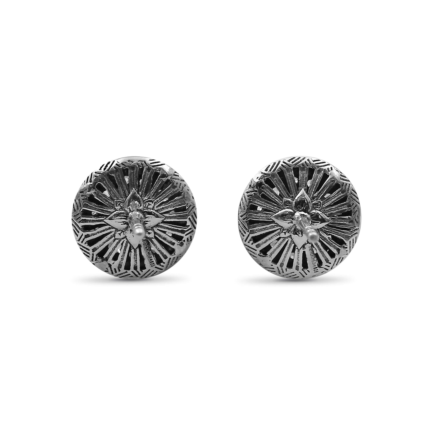 Garden Of Stephen White Diamond Stud Earring in Sterling Silver