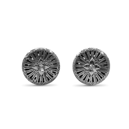 Garden Of Stephen White Diamond Stud Earring in Sterling Silver