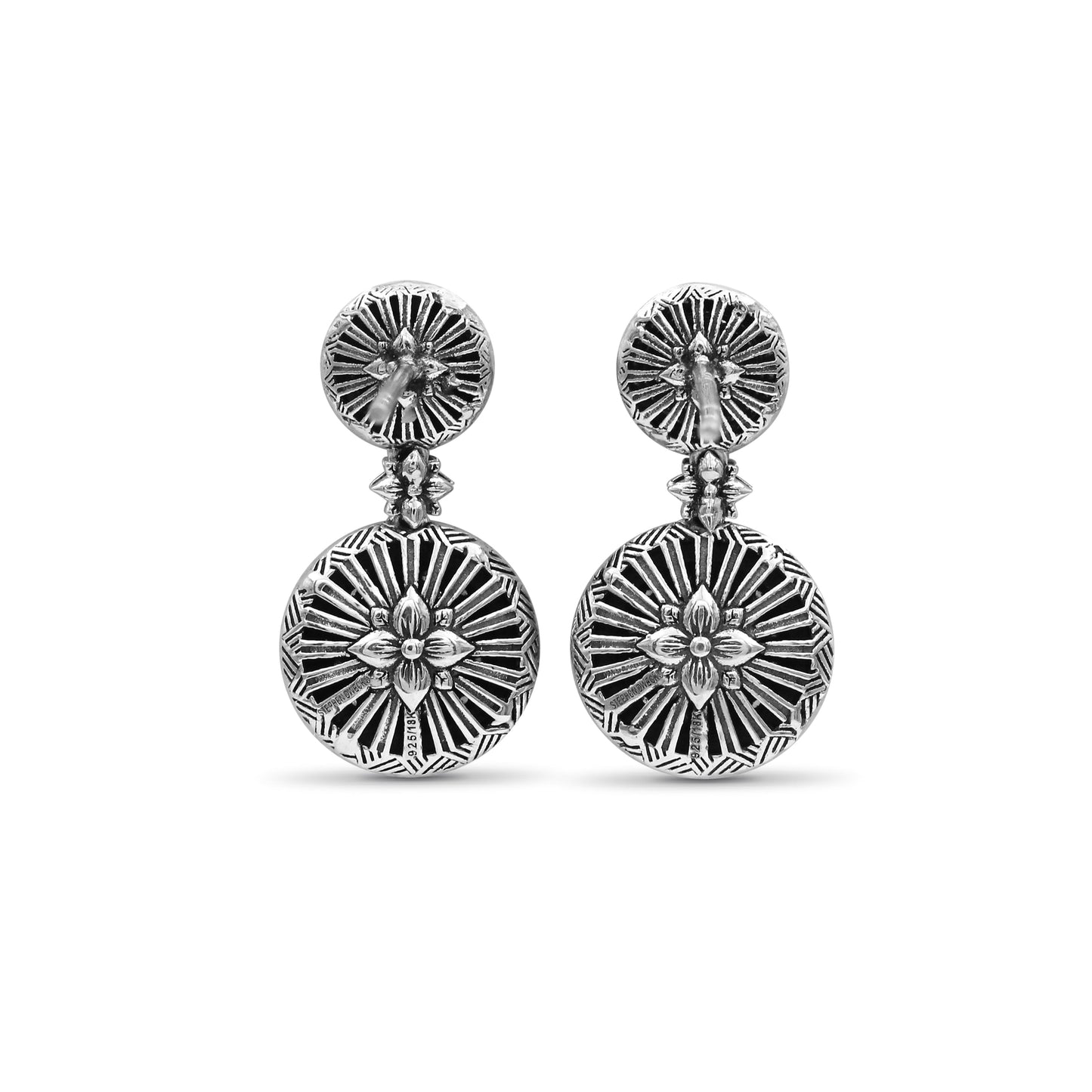 Garden Of Stephen 1.00ct White Diamond Earring in Sterling Silver with 18K Gold