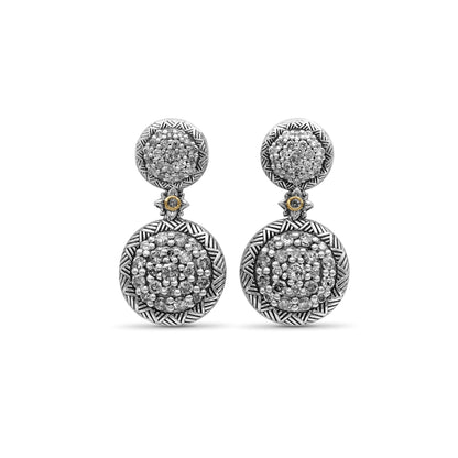 Garden Of Stephen 1.00ct White Diamond Earring in Sterling Silver with 18K Gold