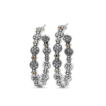 Garden Of Stephen 0.50ct White Diamond Earring in Sterling Silver with 18K Gold