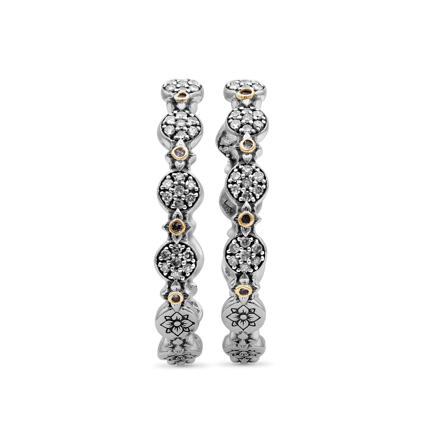 Garden Of Stephen 0.50ct White Diamond Earring in Sterling Silver with 18K Gold