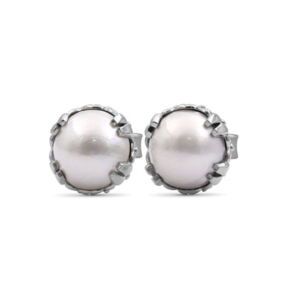 Pearlicious 12.00MM White Pearl Earring in Sterling Silver