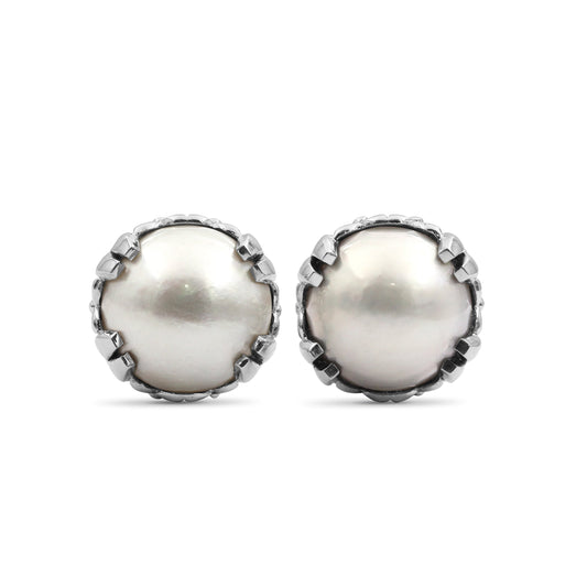 Pearlicious 12.00MM White Pearl Earring in Sterling Silver