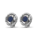 Kyoto Blue Sapphire Earring in Sterling Silver