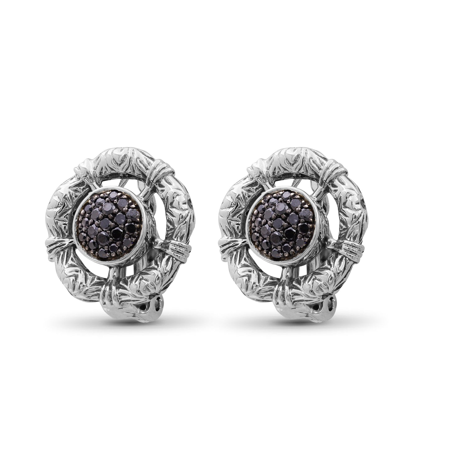 Kyoto Black Diamond 0.60ct Earring in Sterling Silver