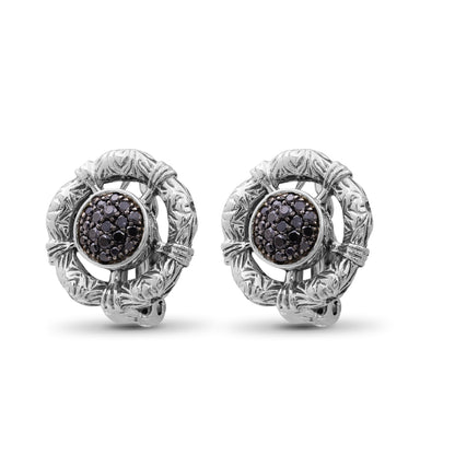 Kyoto Black Diamond 0.60ct Earring in Sterling Silver