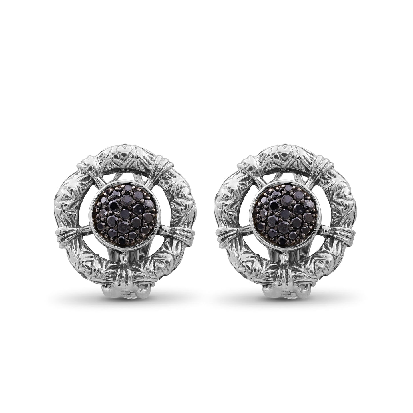 Kyoto Black Diamond 0.60ct Earring in Sterling Silver