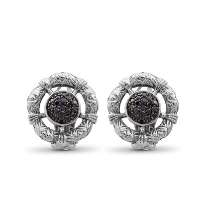 Kyoto Black Diamond 0.60ct Earring in Sterling Silver
