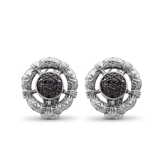 Kyoto Black Diamond 0.60ct Earring in Sterling Silver