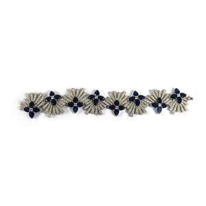 Sunray Sapphire 37.80ct and Diamond 13.05ct Bracelet in 18K Gold