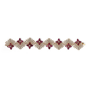 Sunray Ruby 23.63ct and Diamond 6.39ct Bracelet in 18K Gold