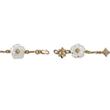 Colorbloom 14mm White Mother of Pearl Flower and White Diamond 0.35ct Bracelet in 18K Gold