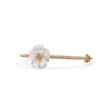 Colorbloom 22mm White Mother of Pearl Flower and White Diamond 0.45ct Bangle in 18K Gold