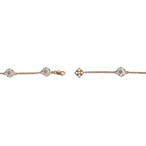 Colorbloom 8mm White Mother of Pearl Flower and White Diamond Bracelet in 18K Gold