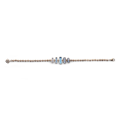 Luxury Aurora Swiss Blue Topaz and 0.15ct Diamond Bracelet in 18K Gold