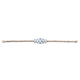 Luxury Aurora Swiss Blue Topaz and 0.15ct Diamond Bracelet in 18K Gold