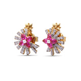 Sunray Ruby 1.55ct and Diamond 0.50ct Earring in 18K Gold