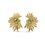 Sunray Emerald 1.05ct and Diamond 1.85ct Earring in 18K Gold