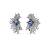 Sunray Sapphire 1.60ct and Diamond 1.85ct Earring in 18K Gold