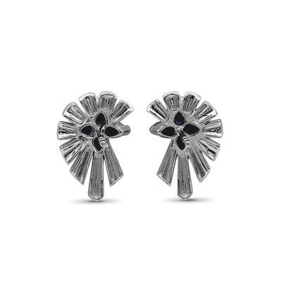 Sunray Sapphire 1.17ct and Diamond 0.58ct Earring in 18K Gold