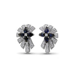 Sunray Sapphire 1.17ct and Diamond 0.58ct Earring in 18K Gold
