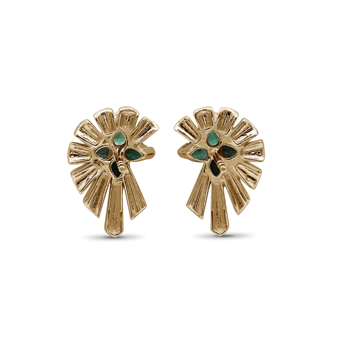 Sunray Emerald 2.20ct and Diamond 0.50ct Earring in 18K Gold